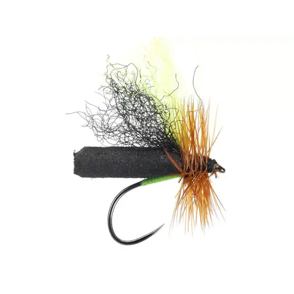 Black Chartreuse Evo Slickwater Caddis BL mosca seca
