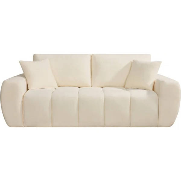 Bubble-Stoffsofa rechts "Leonie" - 3-Sitzer - Beige