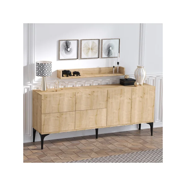Buffet en bois "Stella" - 180 x 40 x 55 cm - Chêne Saphir - Imagen 3