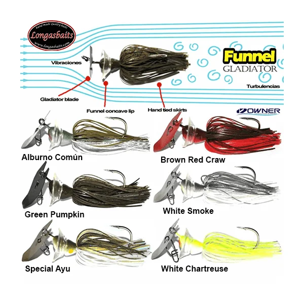 Chatterbait Longasbaits Funnel Gladiator Rojo