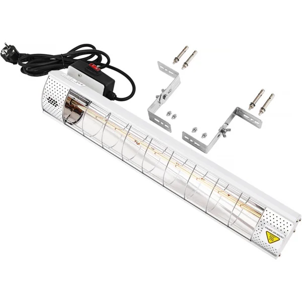 Chauffage de terrasse infrarouge - 2000W - Argenté - Imagen 5