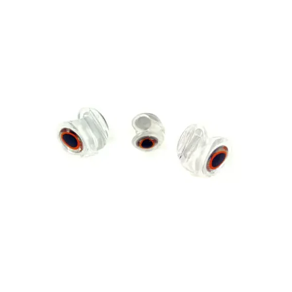 CLEAR FISH HEADS WITH 3D EYES hotfly - 10 pc.
