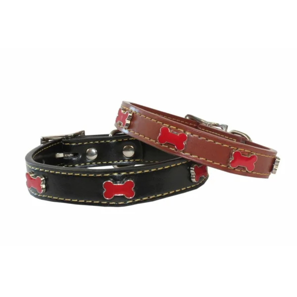 COLLAR ADORNO HUESO RED 20X400MM NEGRO***