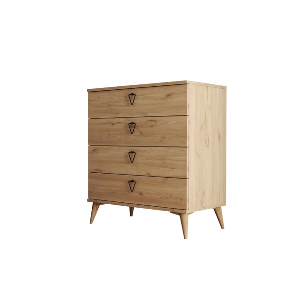 Cómoda de madera "Versa-Ce" - 80 x 45 x 90 cm - Marrón