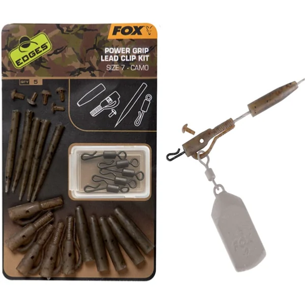 EDGES FOX POWER GRIP LEAD CLIP KIT CAMO TALLA 7