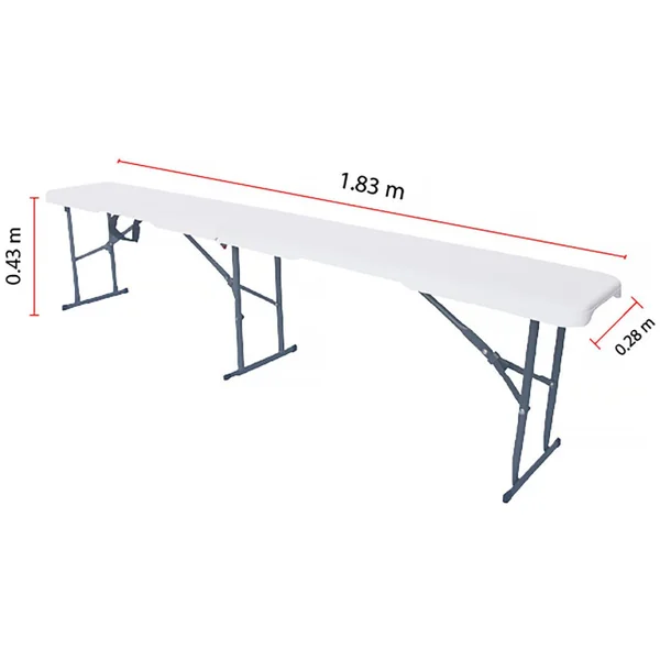 Ensemble Table de jardin pliante + 2 Bancs pliants " Foldy" - Blanc - Imagen 5