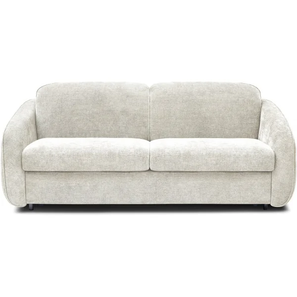 Express-Schlafsofa "Laurie" aus Strukturstoff - 140 cm Bett - 3 Plätze - Beige