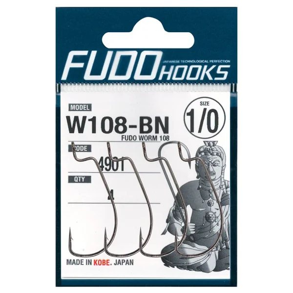 Fudo Hooks Worm 108R Size 2 - Pescabass