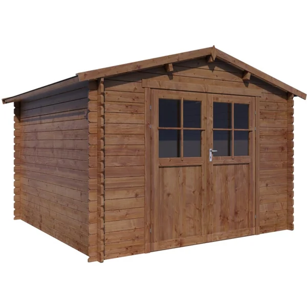 Gartenhaus aus Holz "Willow" - 9,3 m² - 28 mm - Braun