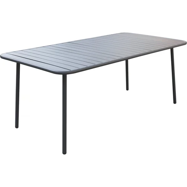 Gartentisch aus Metall „Bilbao“ – 180 x 90 x 71 cm – Grau