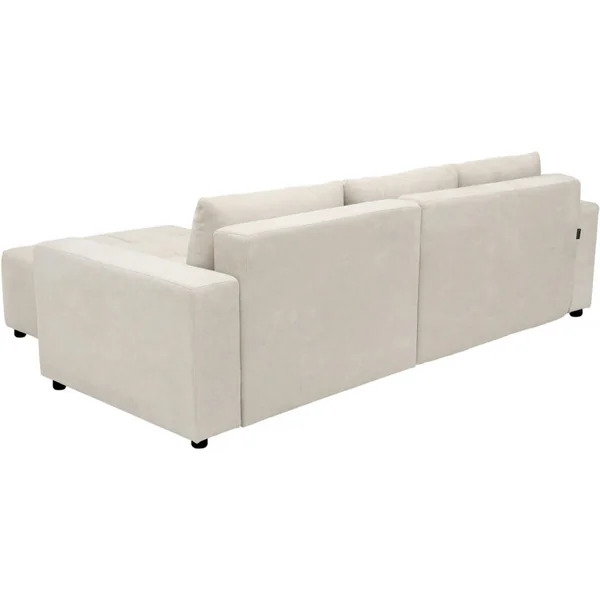 „George“ 4-Sitzer Eckschlafsofa im Bubble-Design mit Chenille-Bezug – Beige - Imagen 6