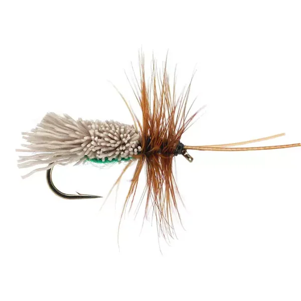 Goddards Caddis Green mosca seca