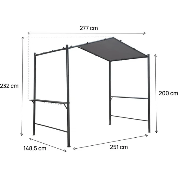 Grill-Pergola - 277 x 149 cm - Anthrazit - Imagen 3