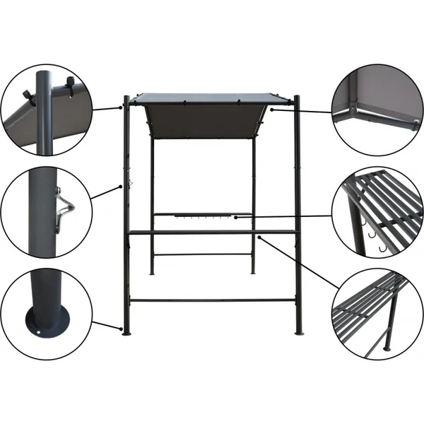 Grill-Pergola - 277 x 149 cm - Anthrazit - Imagen 4