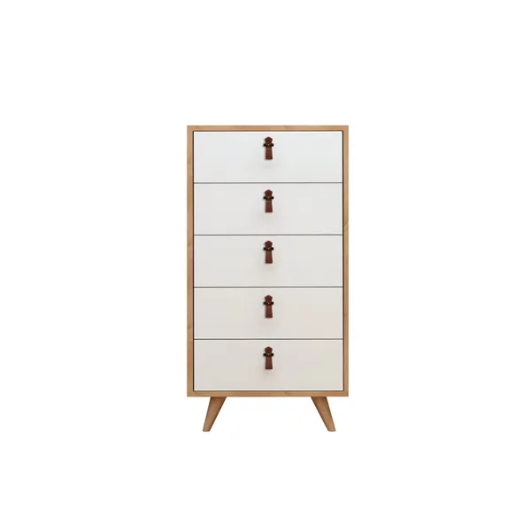Holzkommode "Frenzu" - 50 x 40 x 103 cm - Weiß