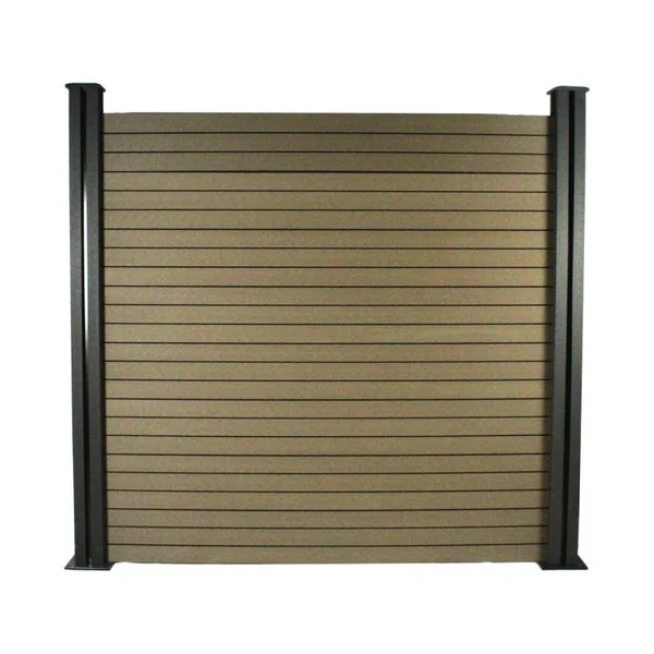 Kit Clôture 8 x 1.6m composite - Kit de fixation offert - Marron