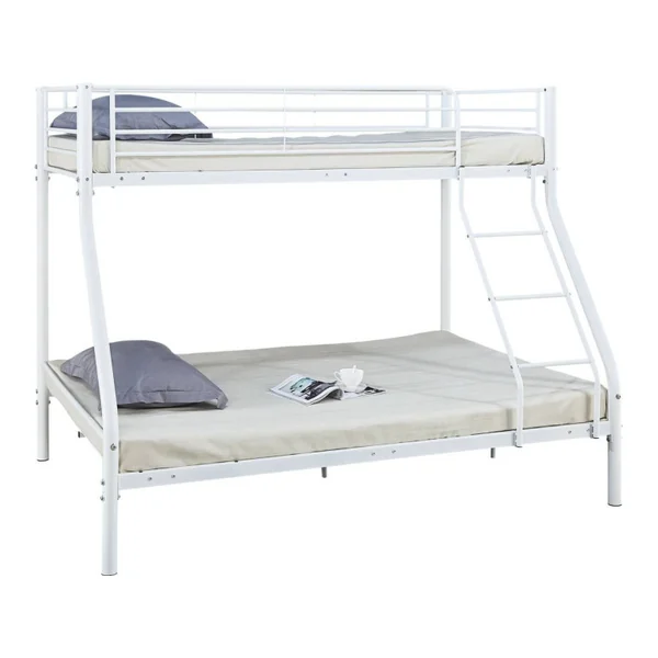 Letto a castello "LEO" - Bianco - Metallo