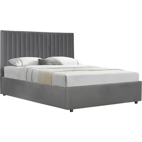 Lit avec coffre "Mia" - 140 x 190 cm - Gris