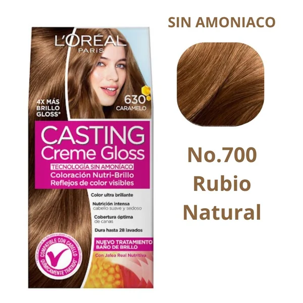 L'oreal Tinte Casting Creme Gloss 700 Rubio Natural Sin Amoniaco