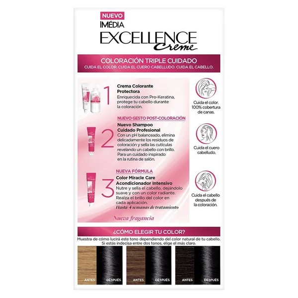 L'Oreal Tinte Excellence Creme 1 Negro - Imagen 3