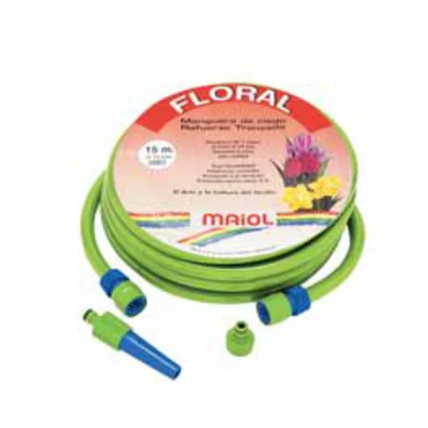 MANGUERA FLORAL VERDE 15MTS.+KIT