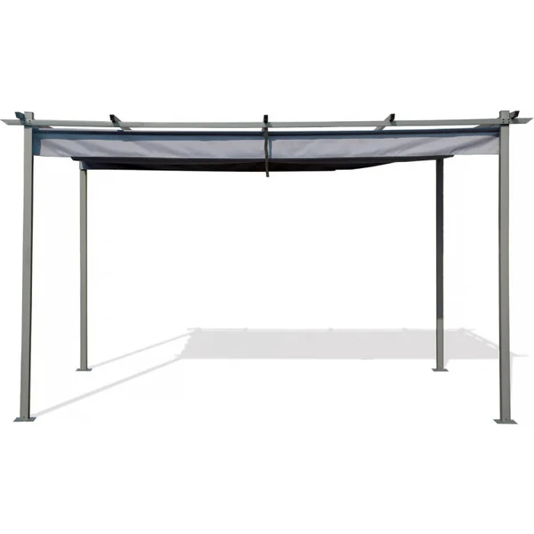 Metallpergola mit ausziehbarem Dach - 3 x 4 m - Anthrazitgrau - Imagen 11