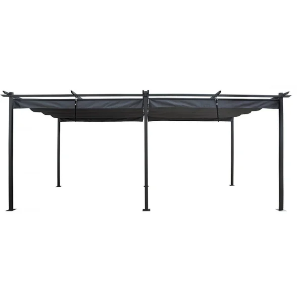 Metallpergola mit ausziehbarem Dach - 3 x 6 m - Anthrazit