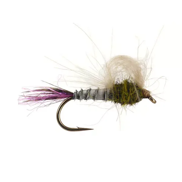 Olive Straight Loopwing Emerger - Dark Olive mosca trucha tímalo