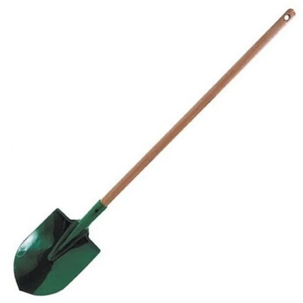 Pala de acero 17 cm - Forma punta - Mango de madera