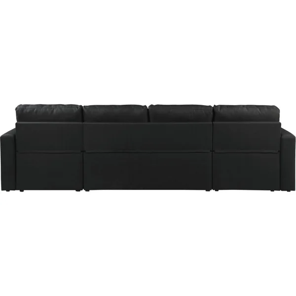 Panorama-Ecksofa mit Stoffbezug "Alain" - 4-Sitzer - Schwarz - Imagen 6