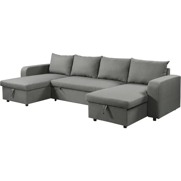 Panorama-Ecksofa mit Stoffbezug "Victor" - 4-Sitzer - Grau - Imagen 5