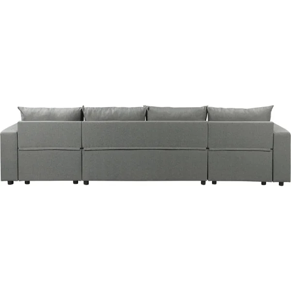 Panorama-Ecksofa mit Stoffbezug "Victor" - 4-Sitzer - Grau - Imagen 6