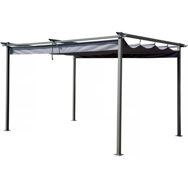 Pergola mit ausziehbarem Dach - 3 x 4 m - Grau