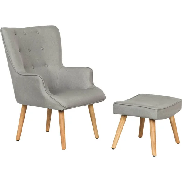 Poltrona "Odense" in stile scandinavo - Grigio chiaro