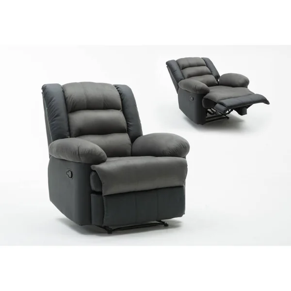 Poltrona relax "Buckingham" - Nero / Grigio scuro