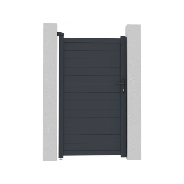 Portillon aluminium "Marc" - 101.2 x 180.9 cm - Gris