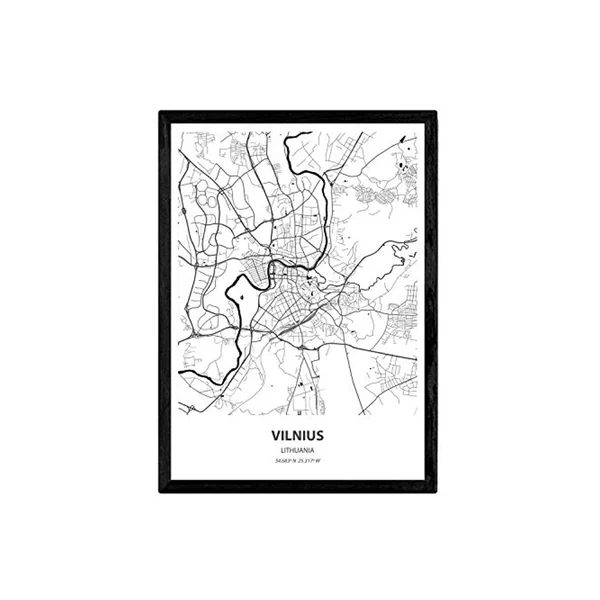 Poster NACNIC Mapa de Vilnus Lituania (A4)
