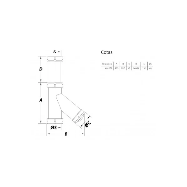 S-39 Sifón vertical extensible 1 1/2" - Imagen 2