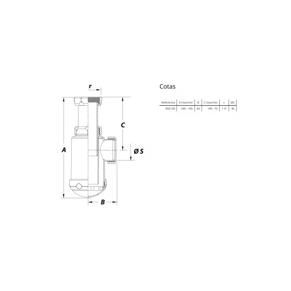 S-65 Sifón botella extensible 1 1/2" - Imagen 2