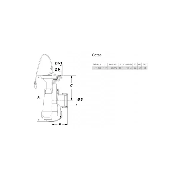 S-84 Sifón botella extensible 1 1/4" - Imagen 2