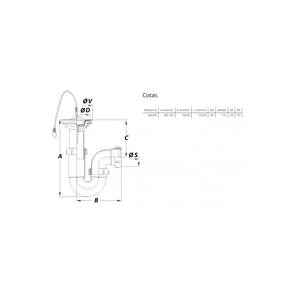 S-89 Sifón curvo extensible orientable 1 1/2" - Imagen 2