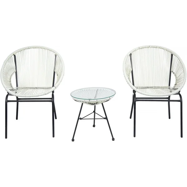 Salon de jardin acapulco "Poli"- 2 places - Blanc
