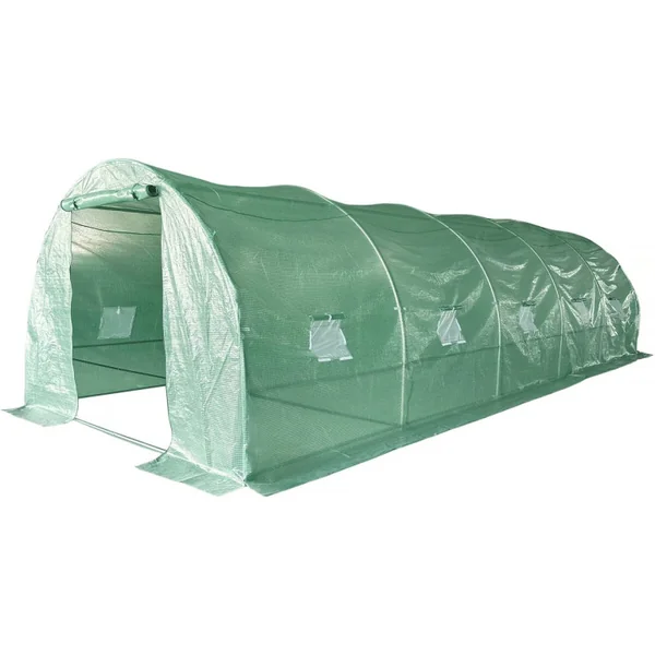 Serre tunelle de jardin 8 x 3 m "Lys" - 24 m² - 140g - Vert