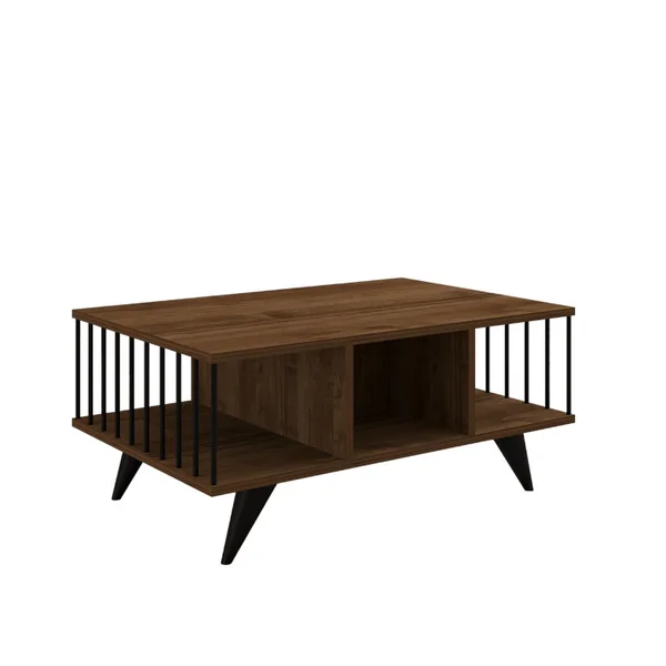Table basse en bois "Bert" - 90 x 60 x 40 cm - Noyer