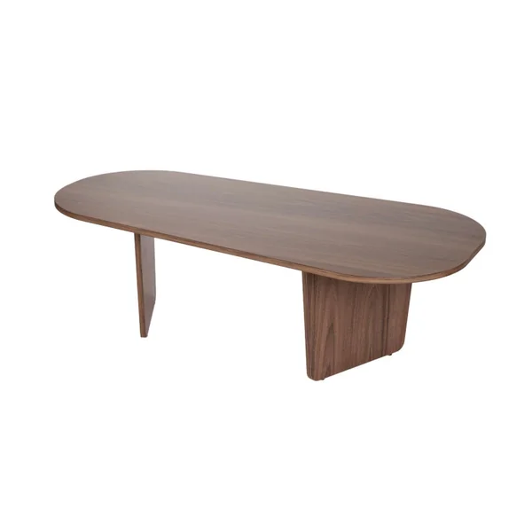 Table basse en bois "Ovalis" - 130 x 65 x 40 cm - Noyer