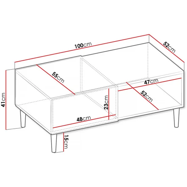 Table basse "Nakomo " - 100 x 41 x 52 cm - Blanc - Imagen 4