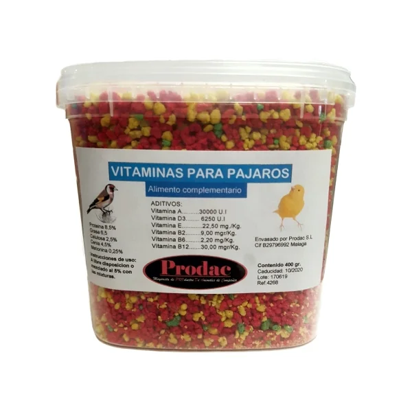 VITAMINAS PAJAROS 400 GR. PRODAC
